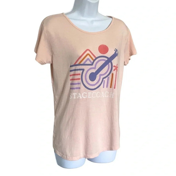 Stagecoach Festival T-Shirt. Official Merch - Pink with Stagecoach illustration - Picture 1 of 8